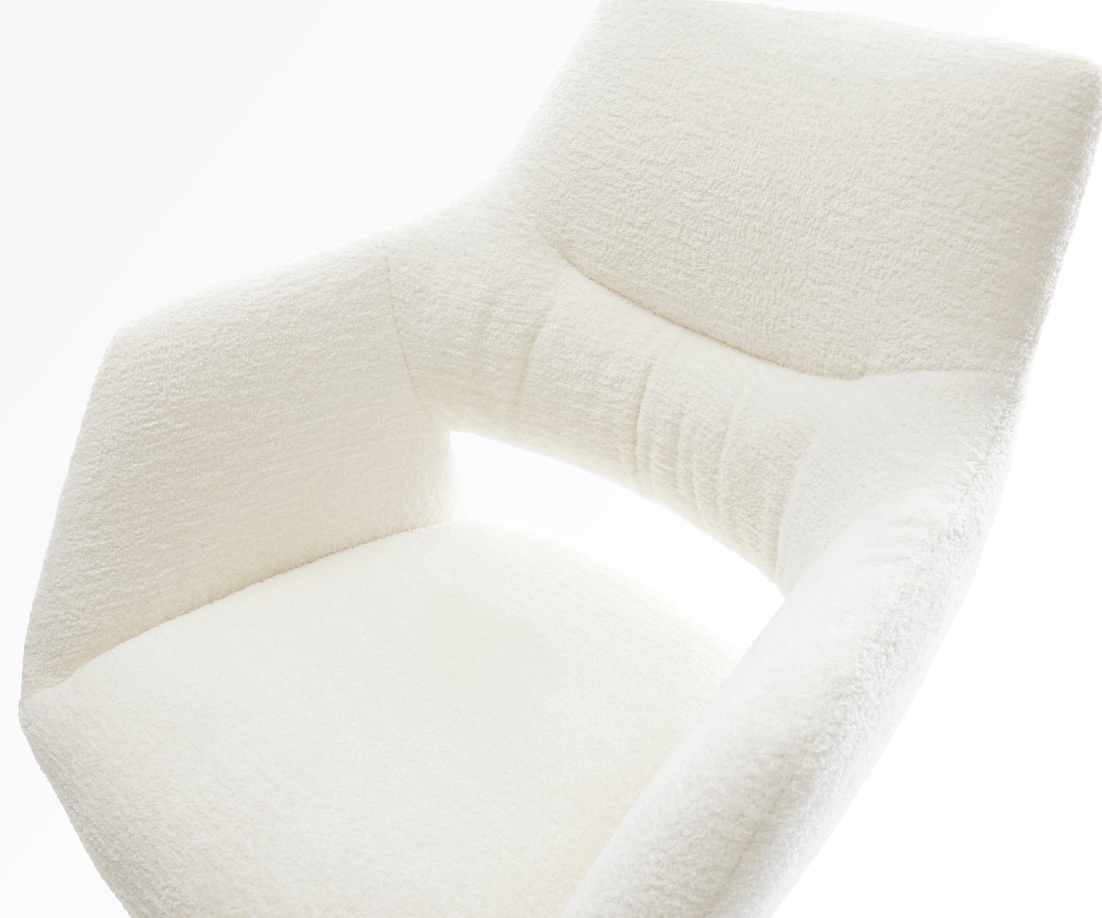 Barová stolička Yago-Flex bouclé mäkký béžová konzolová podstava plochá nerezová oceľ strieborno sivá vrecková pružina - Image 4