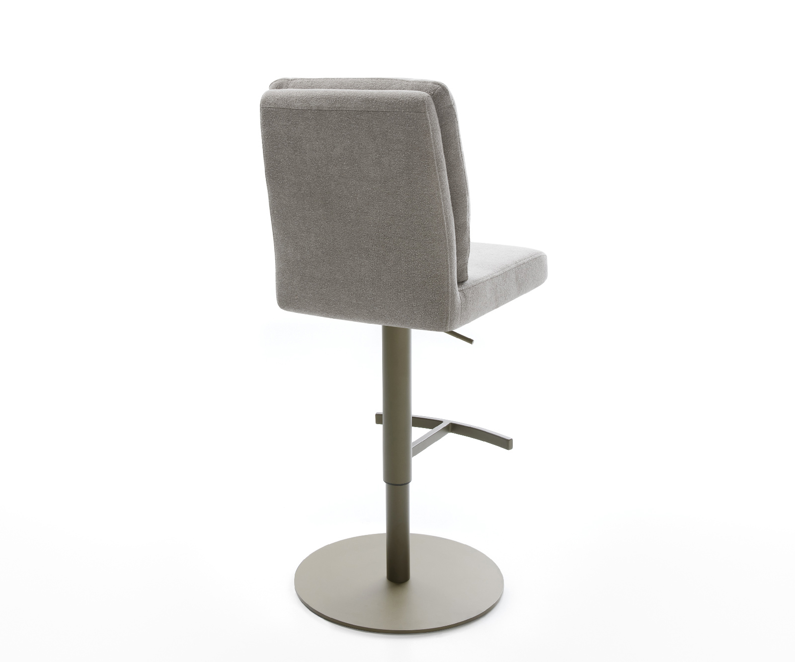 Barová stolička Pela-Flex texturovaná látka mäkký otočná podstava výškovo nastaviteľná kov titánová farba - Image 5