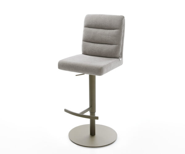 Barová stolička Pela-Flex texturovaná látka mäkký otočná podstava výškovo nastaviteľná kov titánová farba