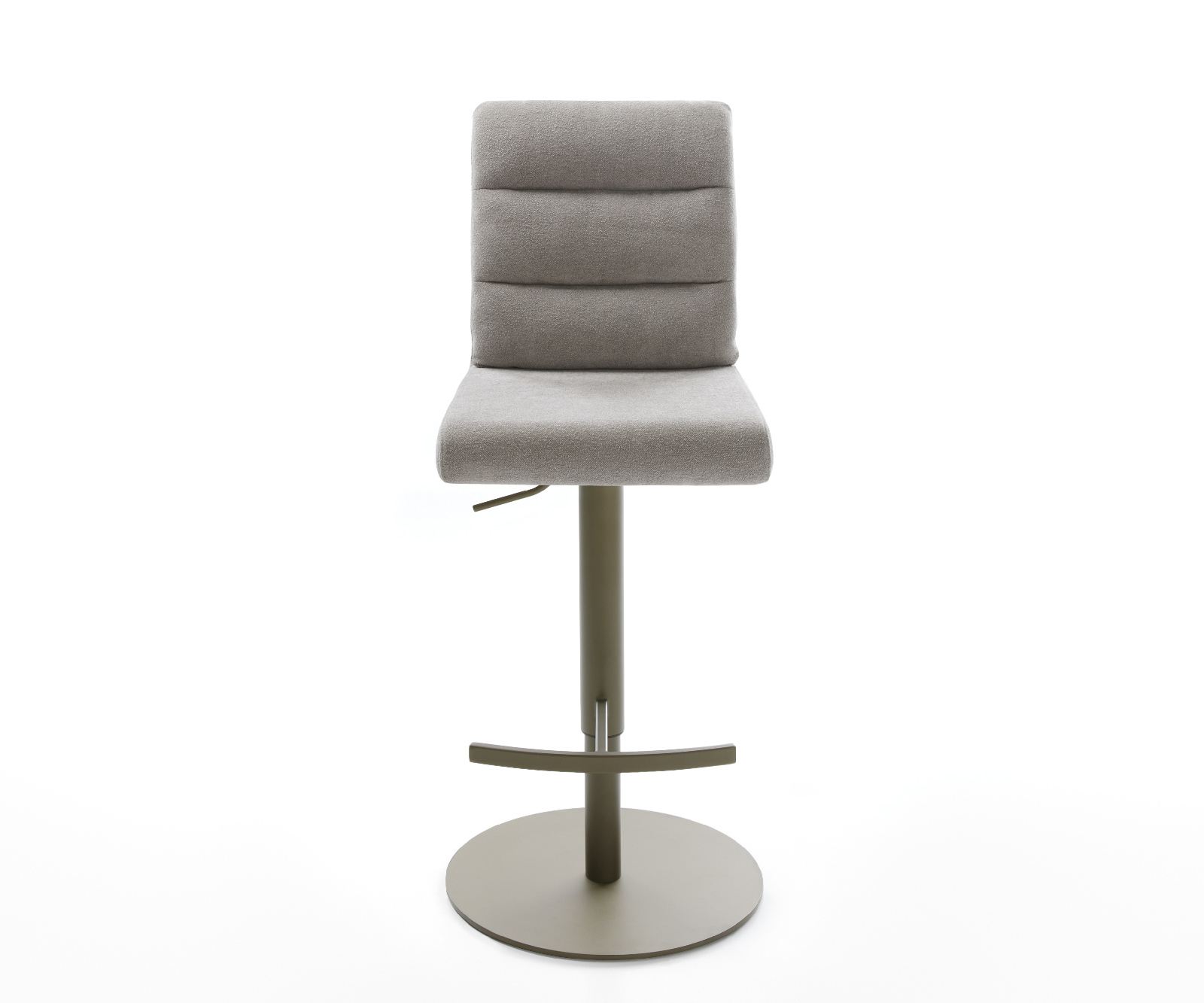 Barová stolička Pela-Flex texturovaná látka mäkký otočná podstava výškovo nastaviteľná kov titánová farba - Image 2