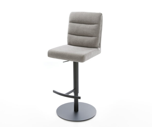 Barová stolička Pela-Flex texturovaná látka mäkký otočná podstava výškovo nastaviteľná kov čierna