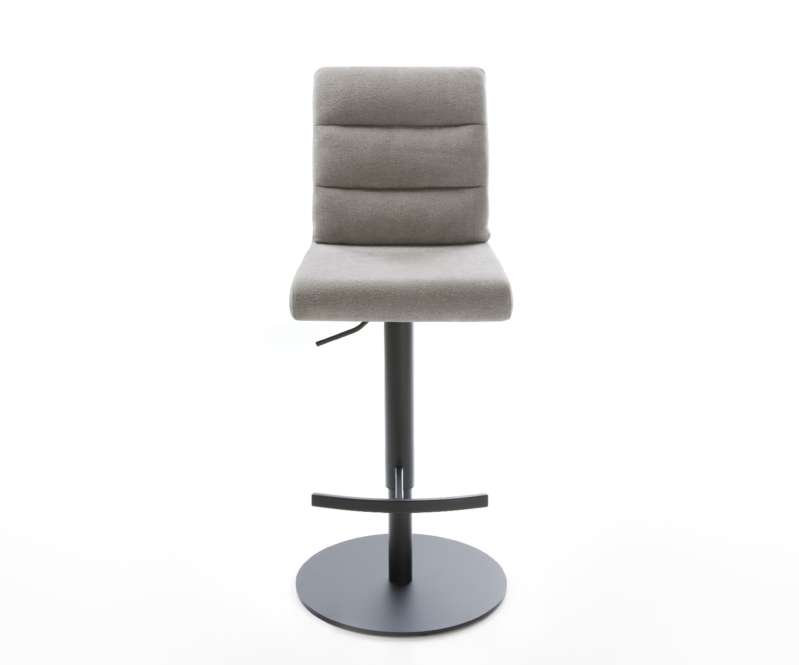 Barová stolička Pela-Flex texturovaná látka mäkký otočná podstava výškovo nastaviteľná kov čierna - Image 2