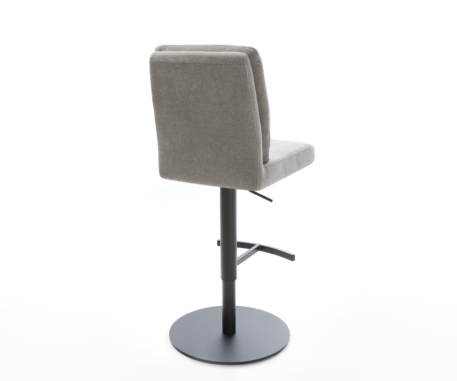 Barová stolička Pela-Flex texturovaná látka mäkký otočná podstava výškovo nastaviteľná kov čierna - Image 5