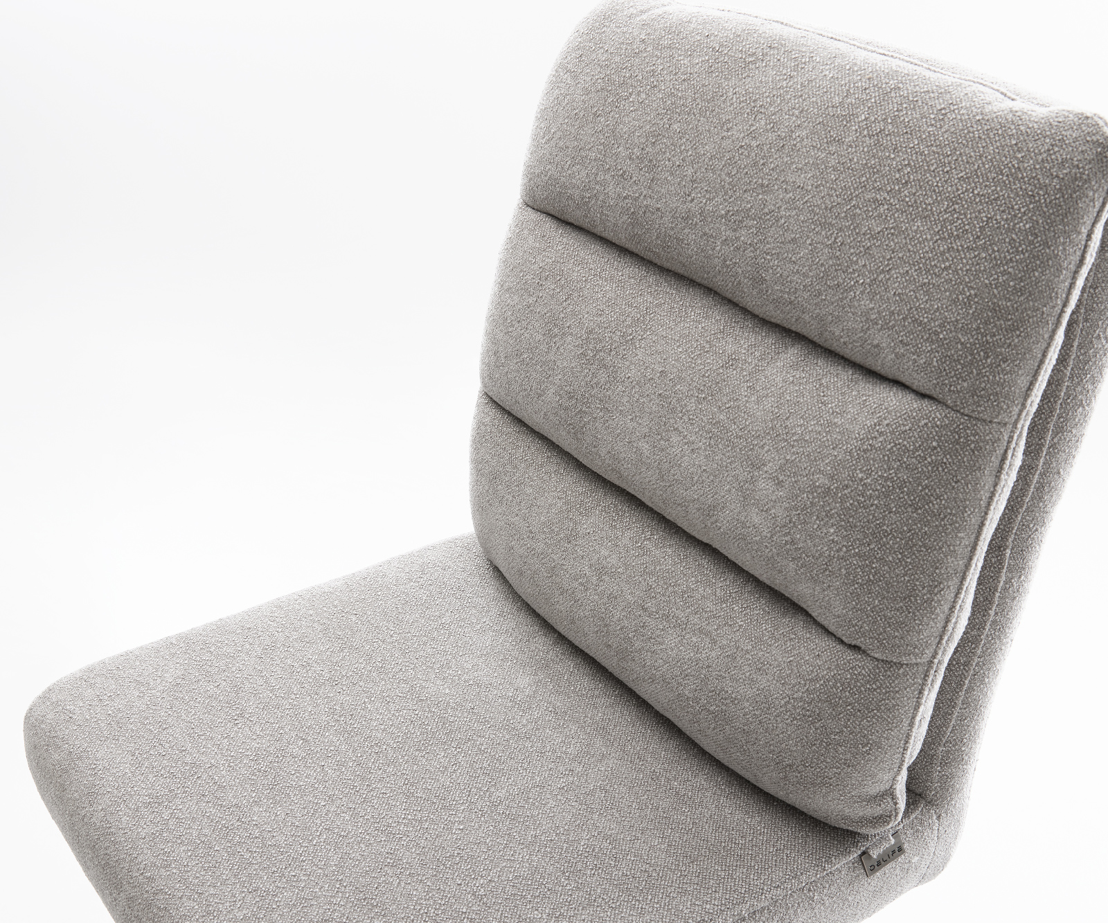 Barová stolička Pela-Flex texturovaná látka mäkký otočná podstava výškovo nastaviteľná kov čierna - Image 4