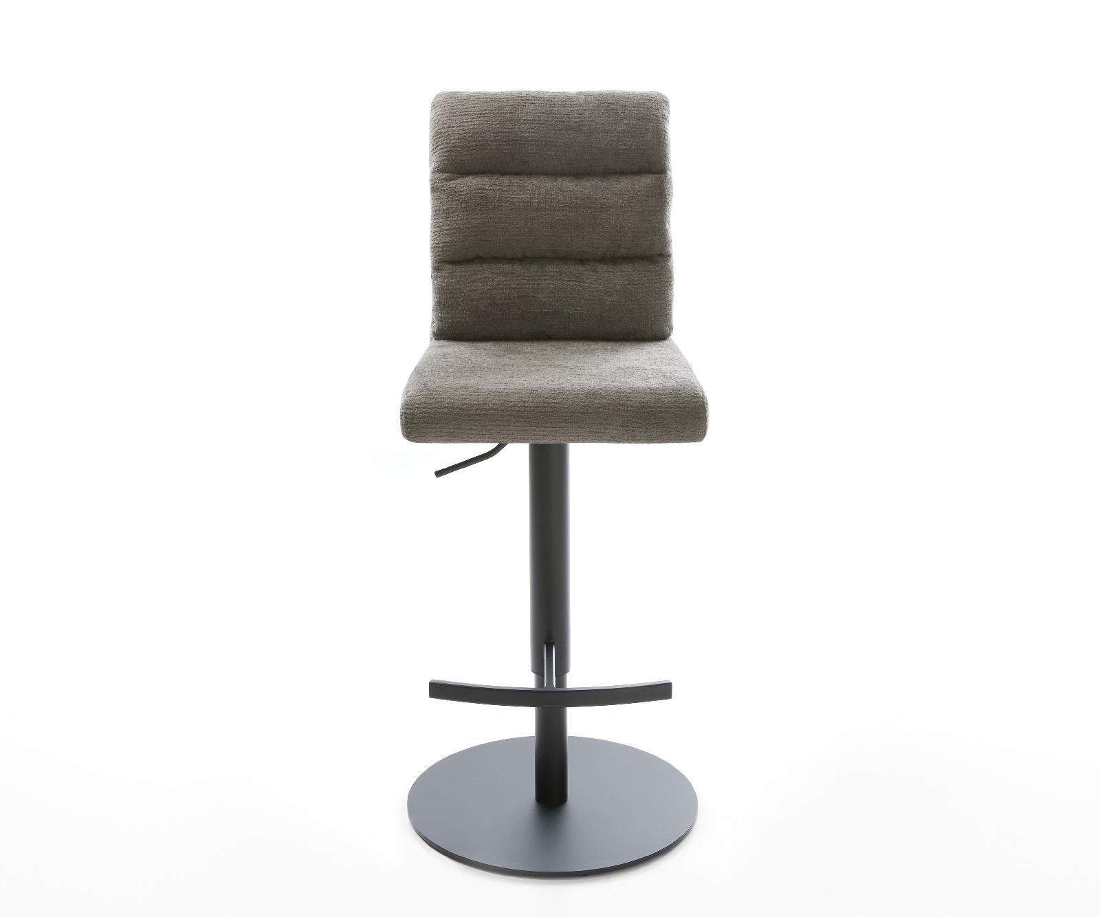 Barová stolička Pela-Flex bouclé mäkký tmavobéžová otočná podstava výškovo nastaviteľná kov čierna - Image 2