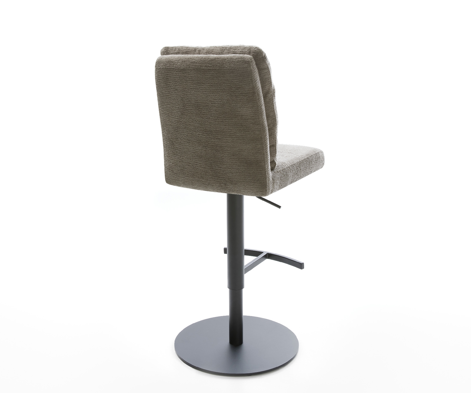 Barová stolička Pela-Flex bouclé mäkký tmavobéžová otočná podstava výškovo nastaviteľná kov čierna - Image 5