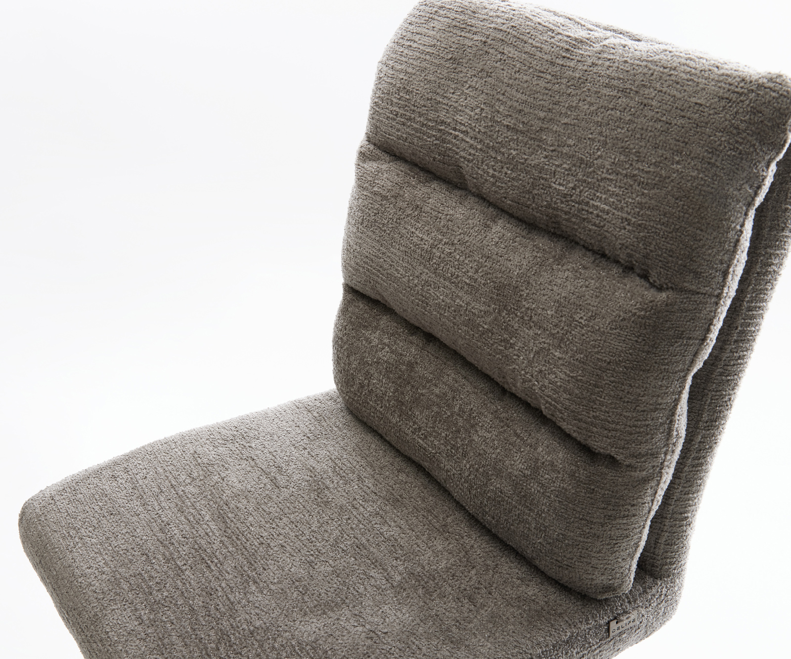 Barová stolička Pela-Flex bouclé mäkký tmavobéžová tenká podstava nerezová oceľ strieborno-farebná - Image 4