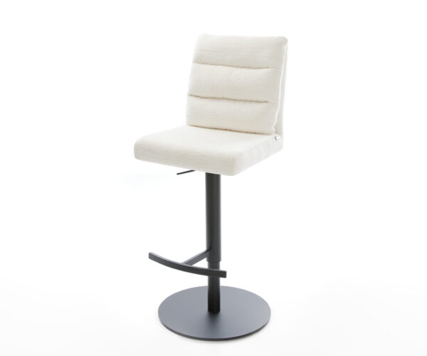 Barová stolička Pela-Flex bouclé mäkký otočná podstava výškovo nastaviteľná kov čierna