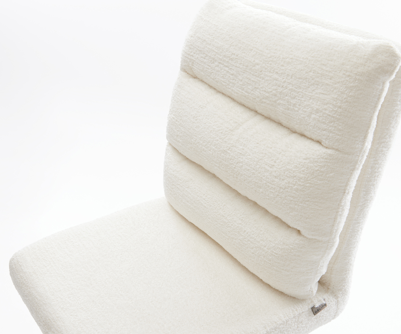 Barová stolička Pela-Flex bouclé mäkký otočná podstava výškovo nastaviteľná nerezová oceľ striebornošedá - Image 4