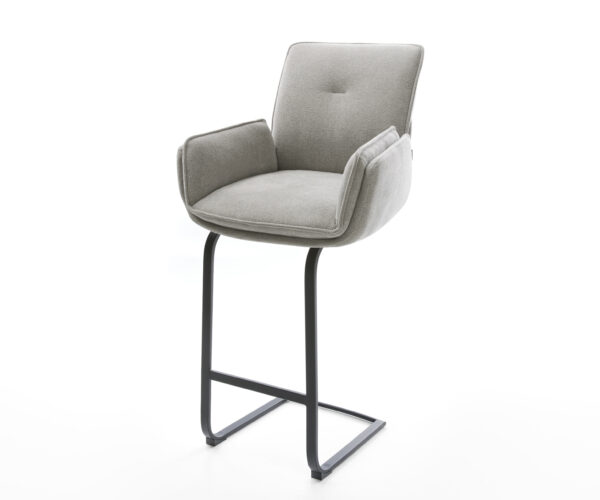 Barová stolička Nela-Flex texturovaná látka mäkký konzolová podstava plochý kov čierna