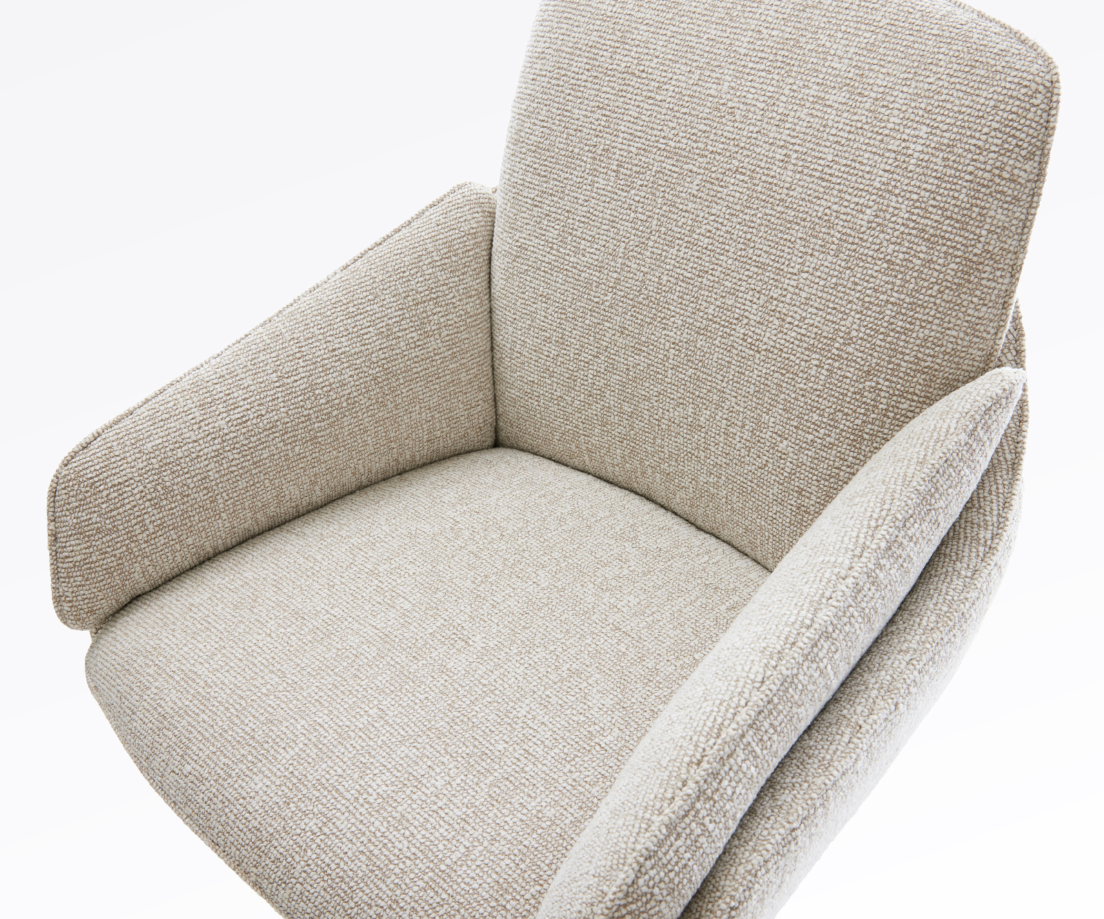 Barová stolička Luan-Flex tkanina mäkká béžová tenká podstava nerezová oceľ strieborno-šedá - Image 4