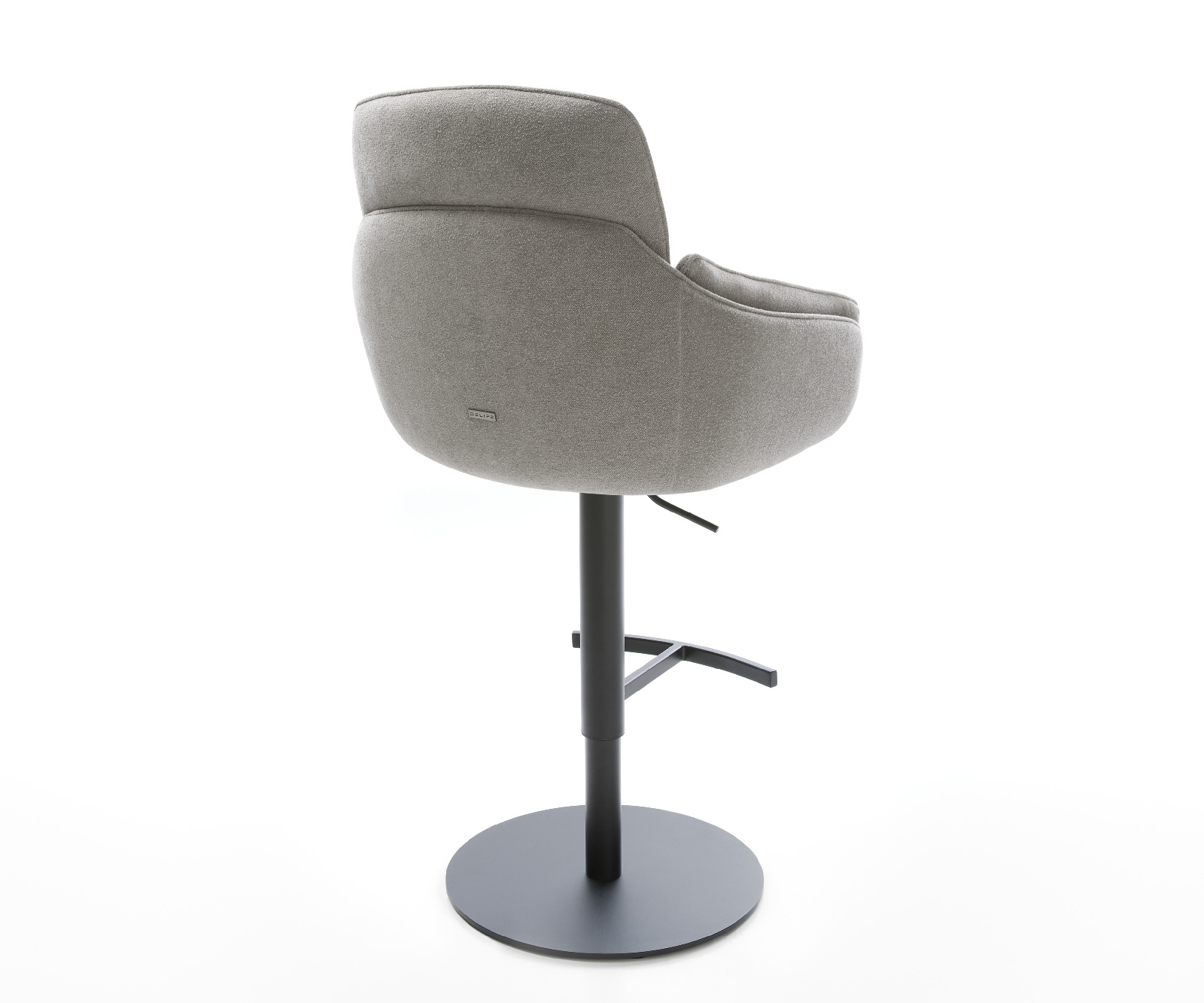 Barová stolička Luan-Flex texturovaná látka mäkký otočná podstava výškovo nastaviteľná kov čierna - Image 5