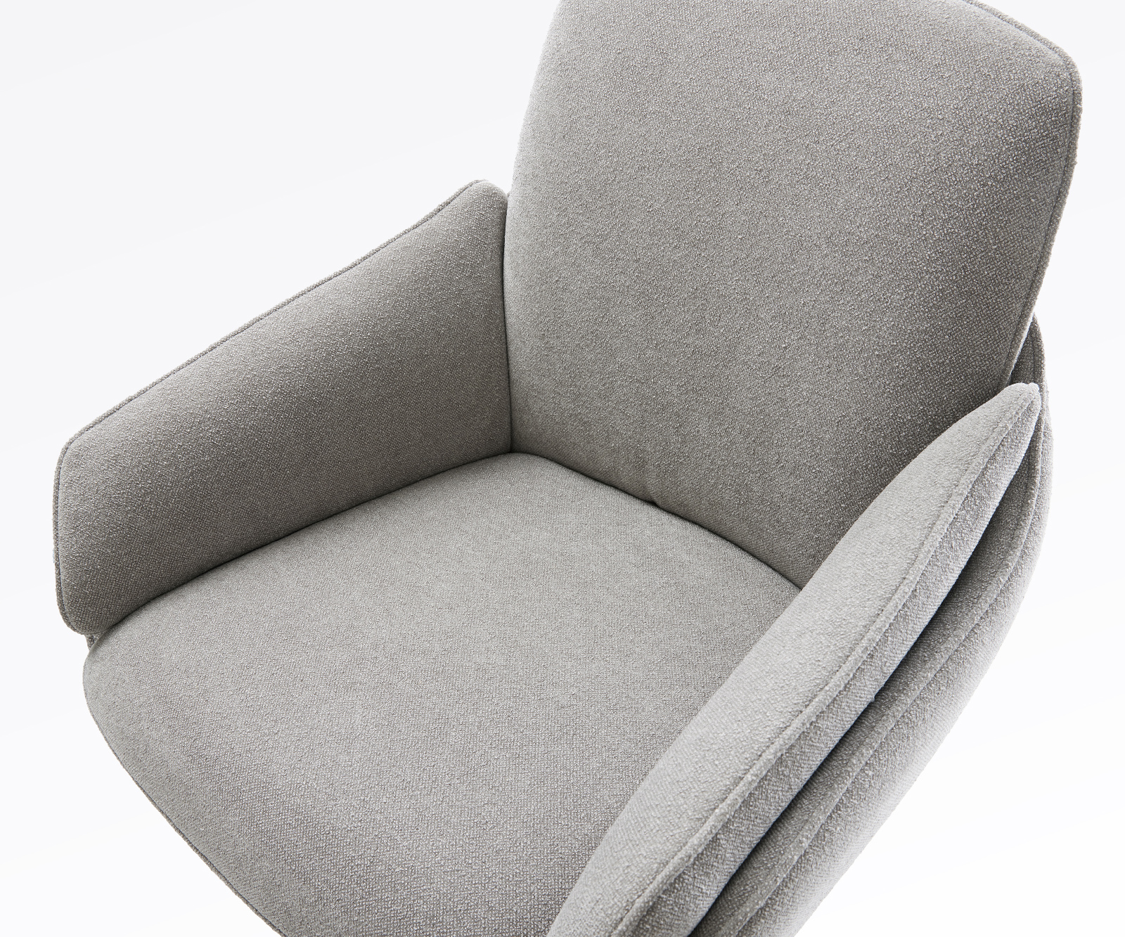 Barová stolička Luan-Flex texturovaná látka mäkká sivá tenká podstava nerezová oceľ strieborná - Image 4