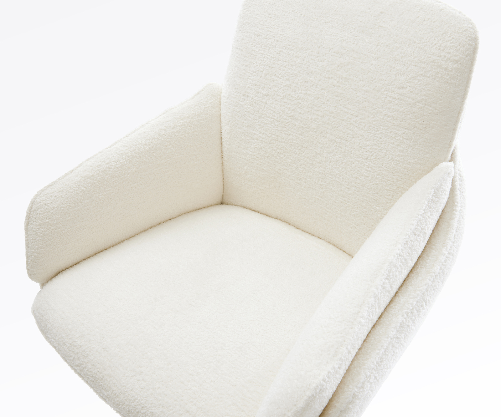 Barová stolička Luan-Flex bouclé mäkký béžová kovová tenká podstava čierna - Image 4