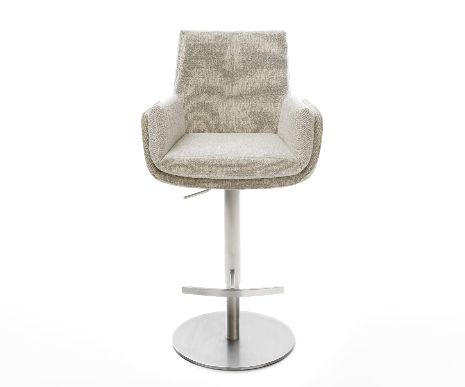 Barová stolička Clea-Flex tkanina mäkký otočná podstava výškovo nastaviteľná nerezová oceľ striebornošedá - Image 2