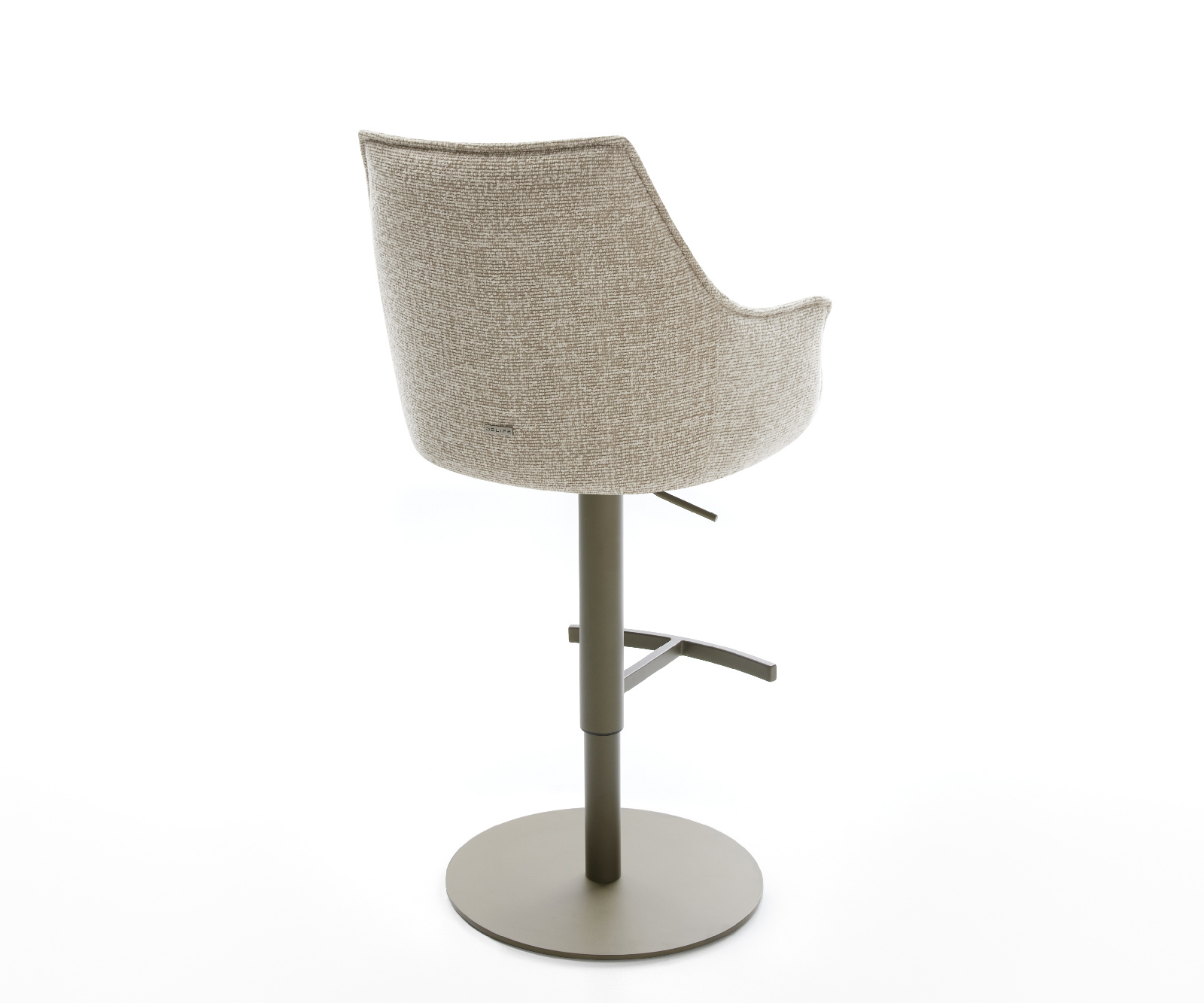 Barová stolička Alja-Flex tkanina mäkký béžová otočná podstava výškovo nastaviteľná kov titánová vrecková pružina - Image 5