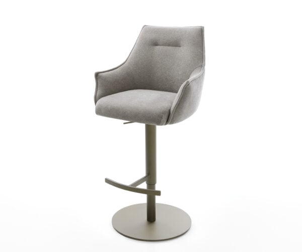 Barová stolička Alja-Flex texturovaná látka mäkký otočná podstava výškovo nastaviteľná kov titánová vrecková pružina