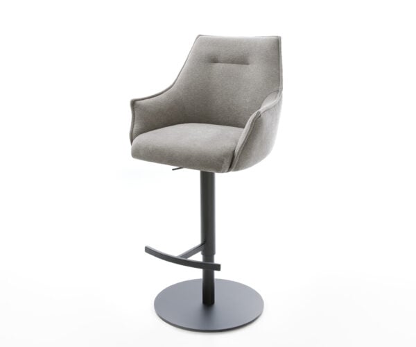 Barová stolička Alja-Flex texturovaná látka mäkký otočná podstava výškovo nastaviteľná kov čierna vrecková pružina