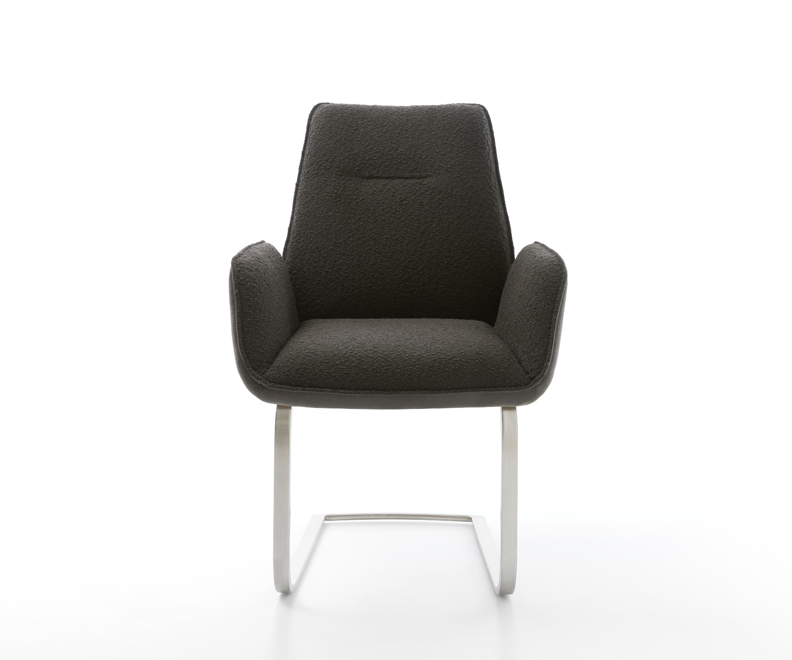 Konzolová jedálenská stolička Zoa-Flex zmiešané materiály čierna konzolová jedálenská stolička plochá nerezová oceľ vrecková pružina - Image 2