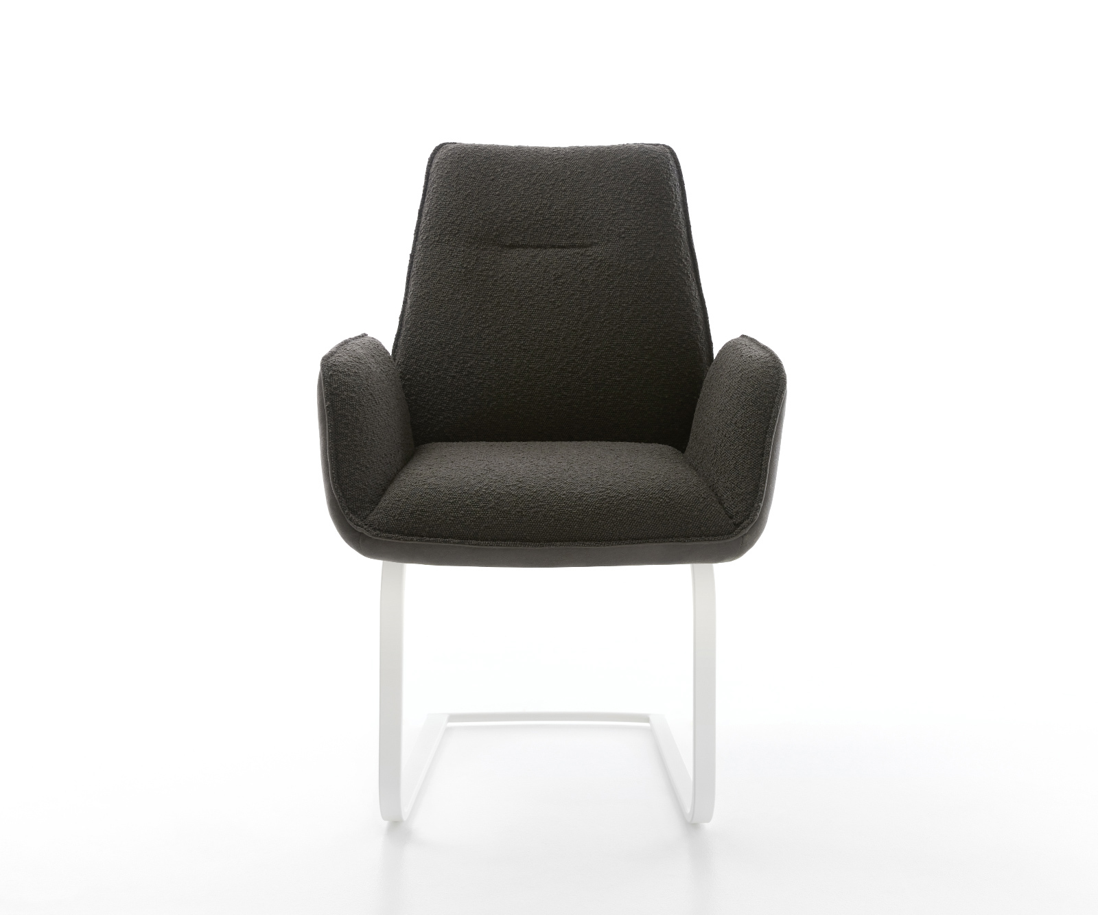 Konzolová jedálenská stolička Zoa-Flex zmiešané materiály čierna konzolová jedálenská stolička plochá biela vrecková pružina - Image 2