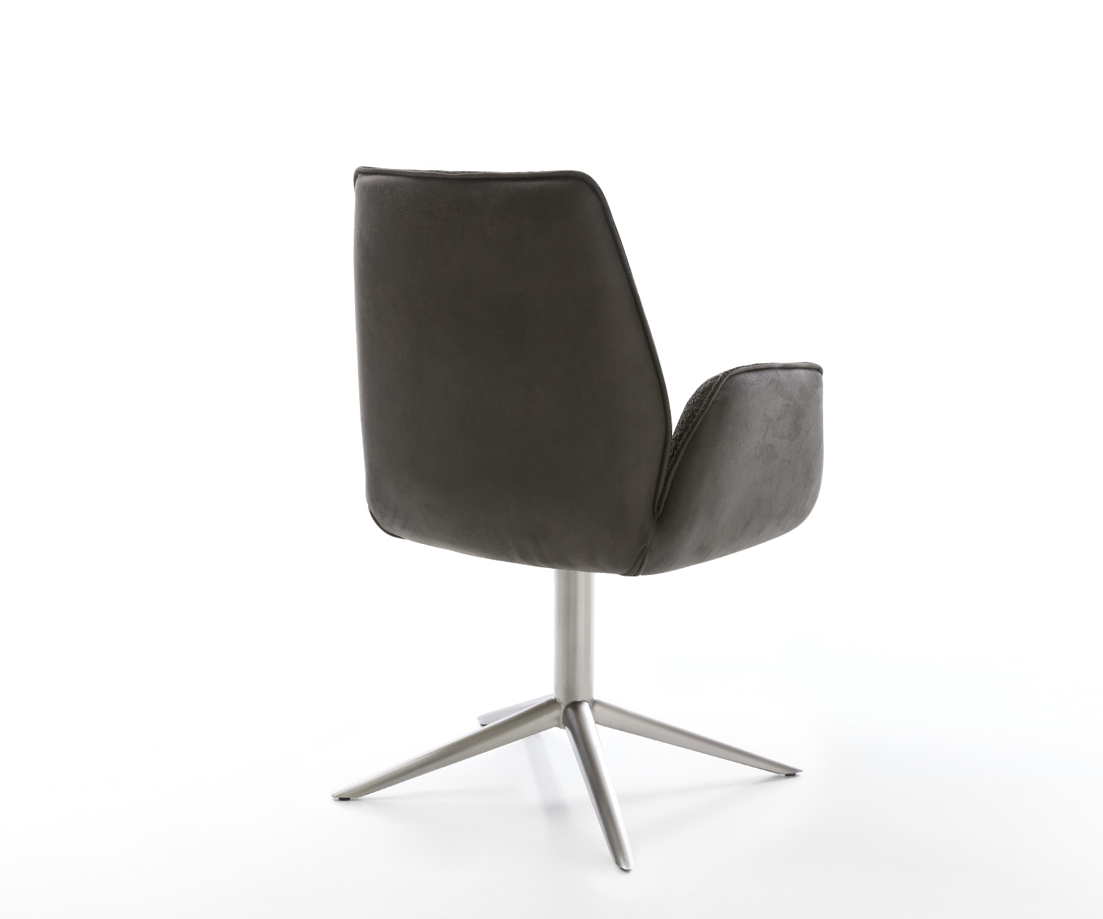 Jedálenská stolička Zoa-Flex zmiešané materiály čierna krížová podstava nerezová oceľ 360° otočný hojdacia funkcia vrecková pružina - Image 5