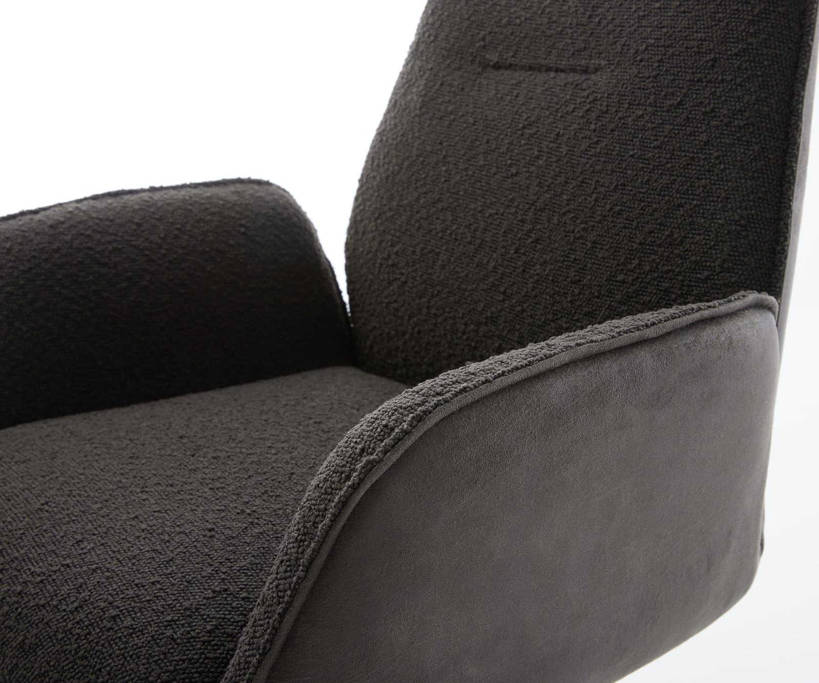 Jedálenská stolička Zoa-Flex zmiešané materiály čierna krížová podstava biela 360° otočný hojdacia funkcia vrecková pružina - Image 4