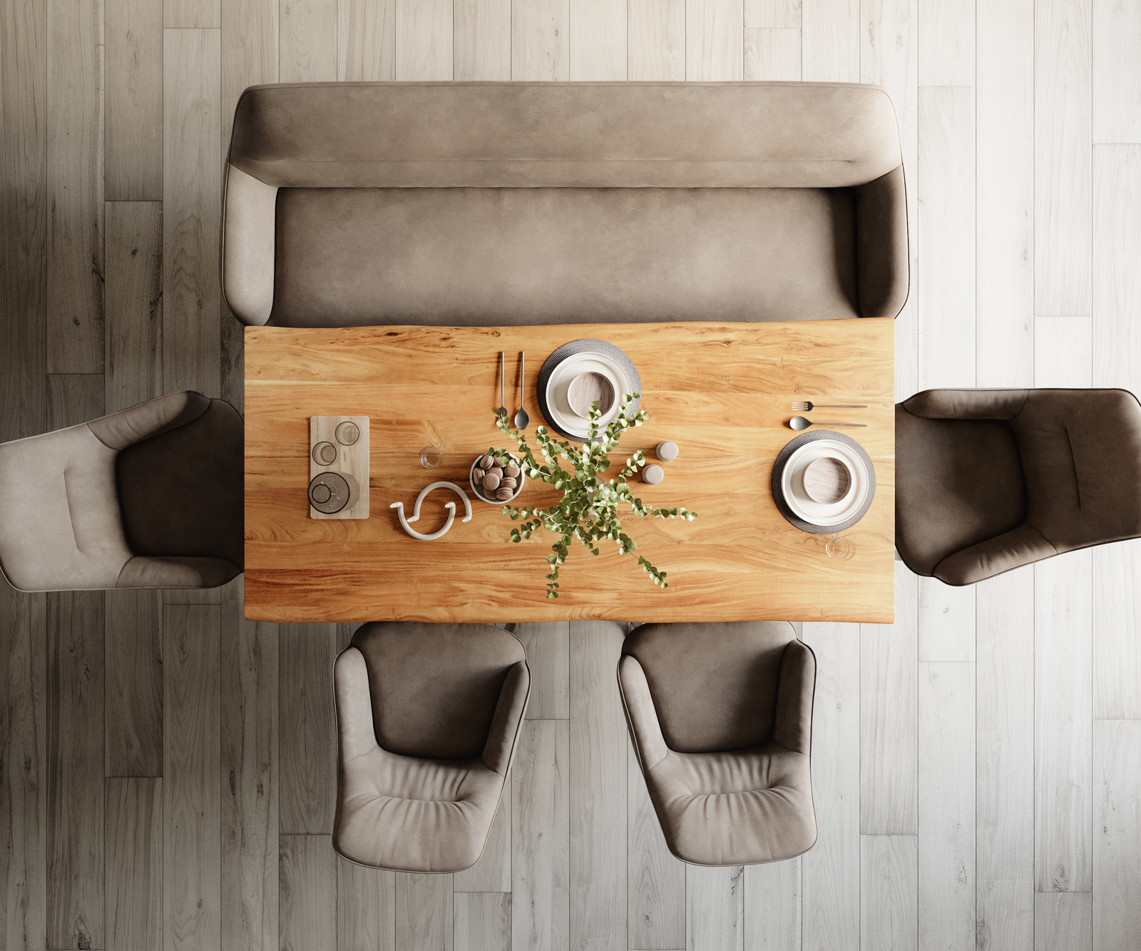 Jedálenská lavica Taya-Flex 200 cm mikrovlákno taupe vintage tenká podstava plochá nerezová oceľ vrecková pružina - Image 6