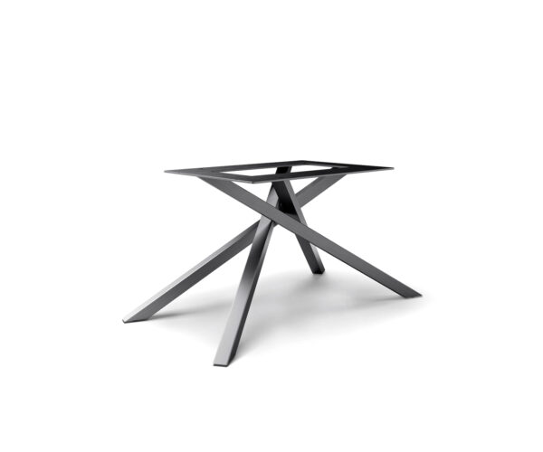 Krížová podstava hranatá nerezová oceľ grafit pre stolové dosky od 200 cm