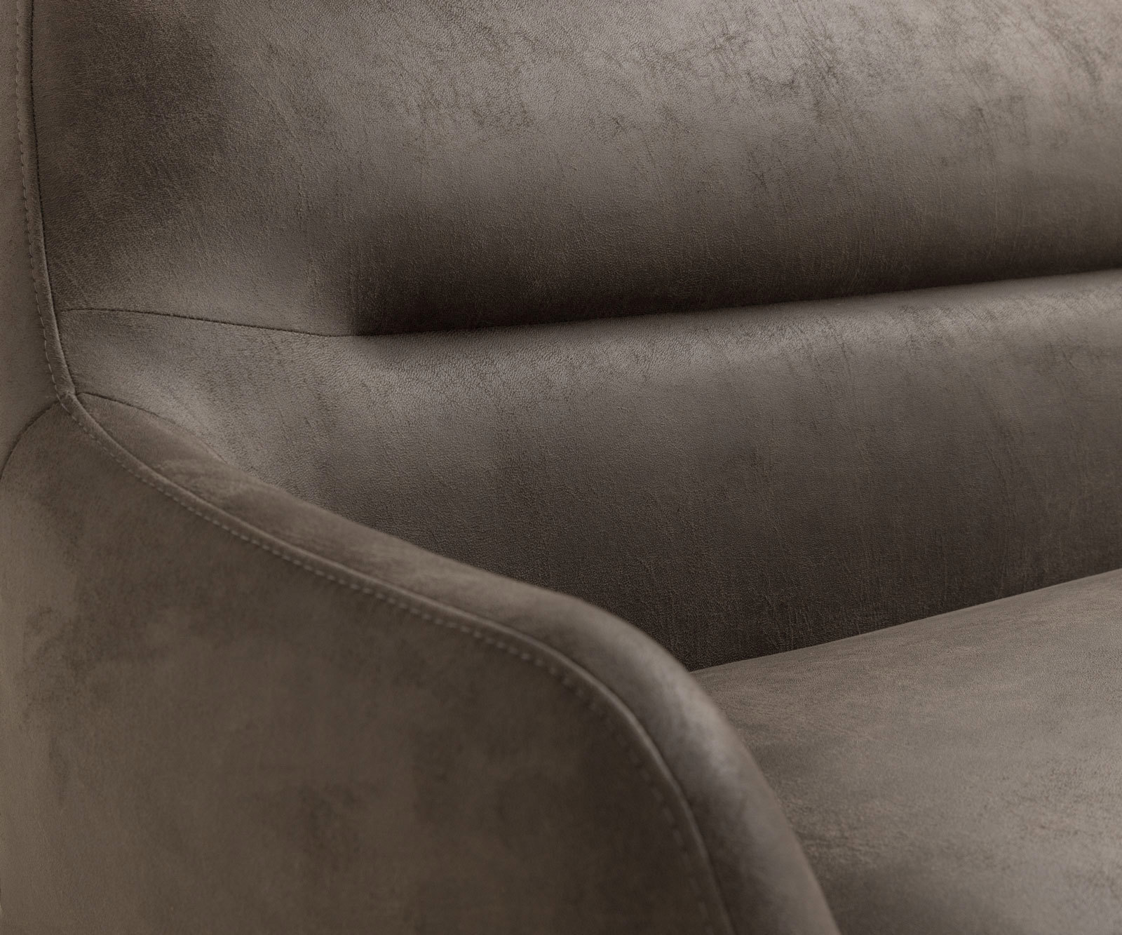 Jedálenská lavica Taya-Flex 285×190 cm mikrovlákno taupe vintage tenká podstava hranatá nerezová oceľ vrecková pružina ľavá - Image 7