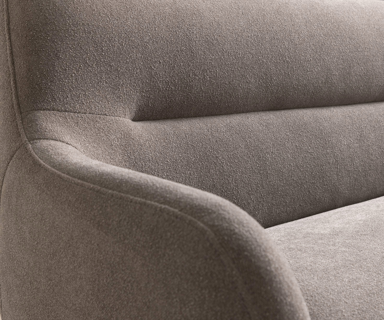 Jedálenská lavica Taya-Flex 200 cm texturovaná látka mäkká taupe krížová podstava hranatá titánová farba vrecková pružina - Image 7