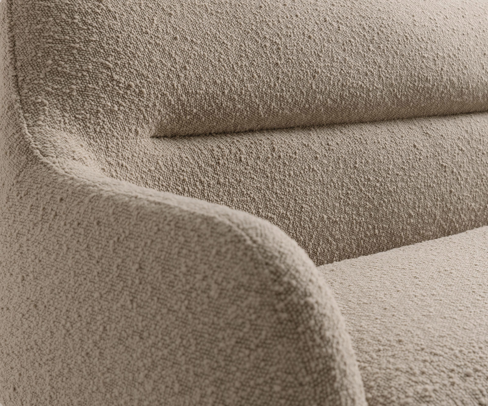 Jedálenská lavica Taya-Flex 200 cm bouclé tmavobéžová krížová podstava hranatá grafitová vrecková pružina - Image 6