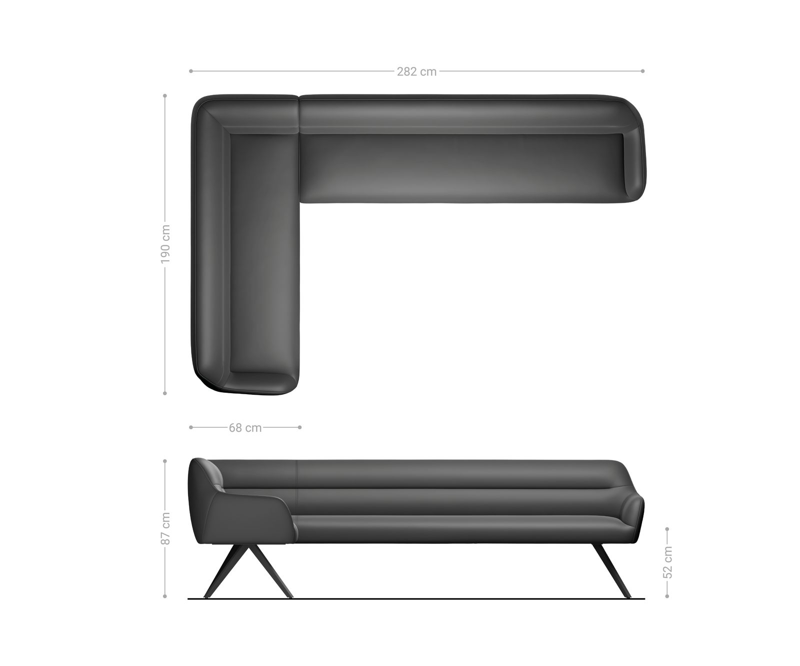 Jedálenská lavica Taya-Flex 285×190 cm bouclé tmavobéžová hranatá krížová podstava čierna vrecková pružina pravá - Image 8