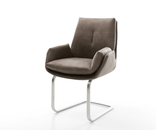 Jedálenská stolička Clea-Flex mikrovlákno taupe vintage jedálenská stolička plochý nerezová oceľ