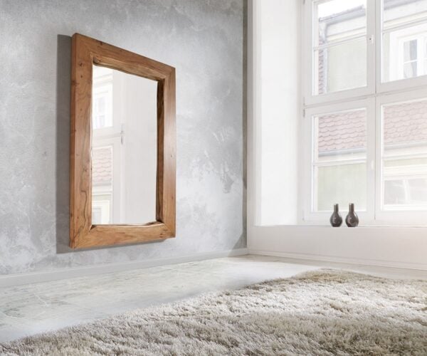 Nástenné zrkadlo Live-Edge 135×85 cm akácia prírodná hrana