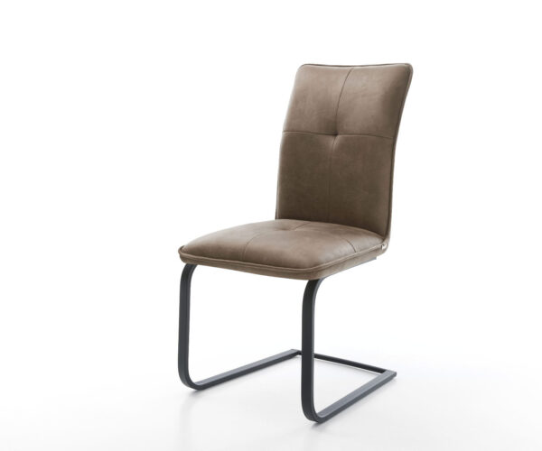 Jedálenská stolička Maddy-Flex mikrovlákno taupe vintage jedálenská stolička plochá čierna