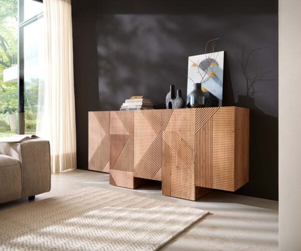 Komoda Naxxar 180 cm akácia prírodná 5 dvierka
