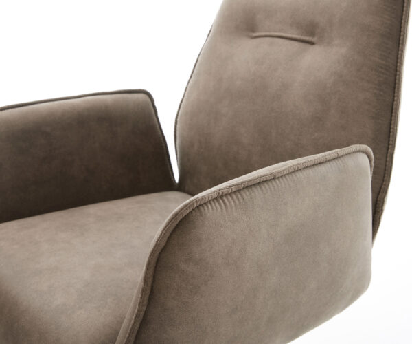 Jedálenská stolička Zoa-Flex taupe vintage tenká základňa z nerezovej ocele - Image 4