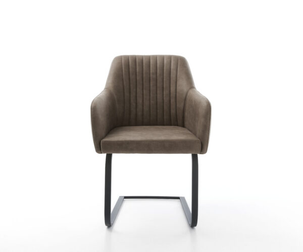 Jedálenská stolička Greg-Flex taupe vintage konzolová základňa plochá čierna - Image 2