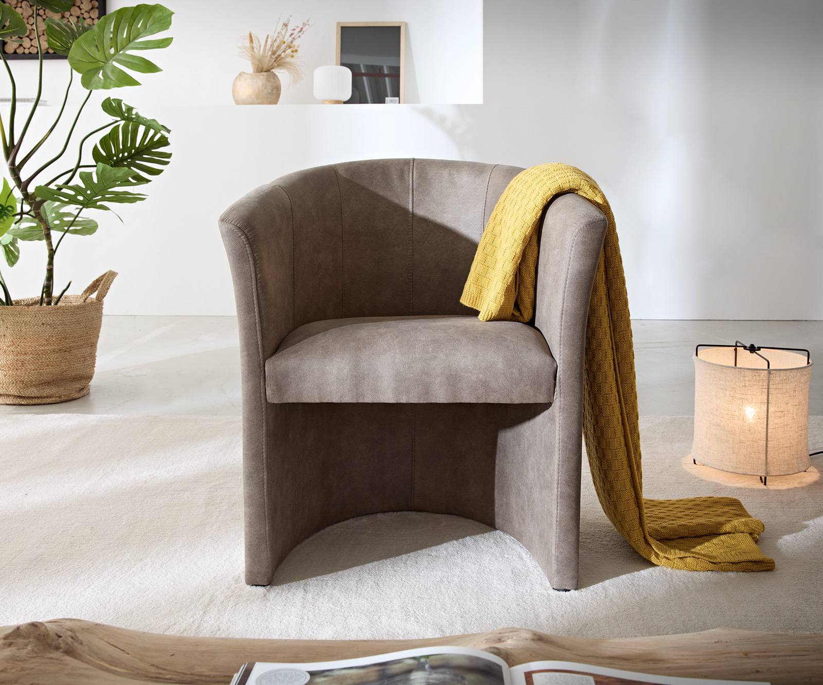 Koktailové kreslo Pieder vintage taupe čalúnené vintage vzhľad - Image 2