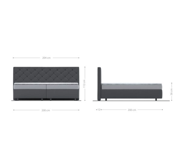 Boxspring posteľ Dream-Great mikrovlákno béžová 200x200 cm bonellový matrac PU-topper - Image 5