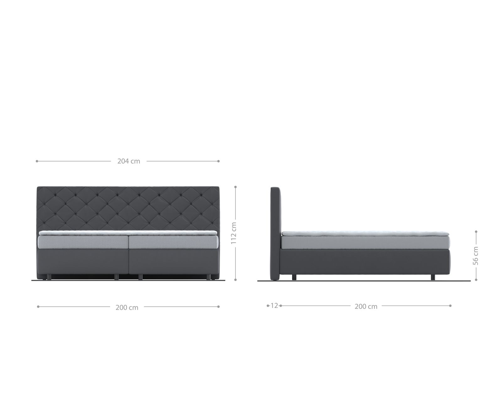Boxspring posteľ Dream-Great mikrovlákno béžová 200x200 cm bonellový matrac PU-topper - Image 5