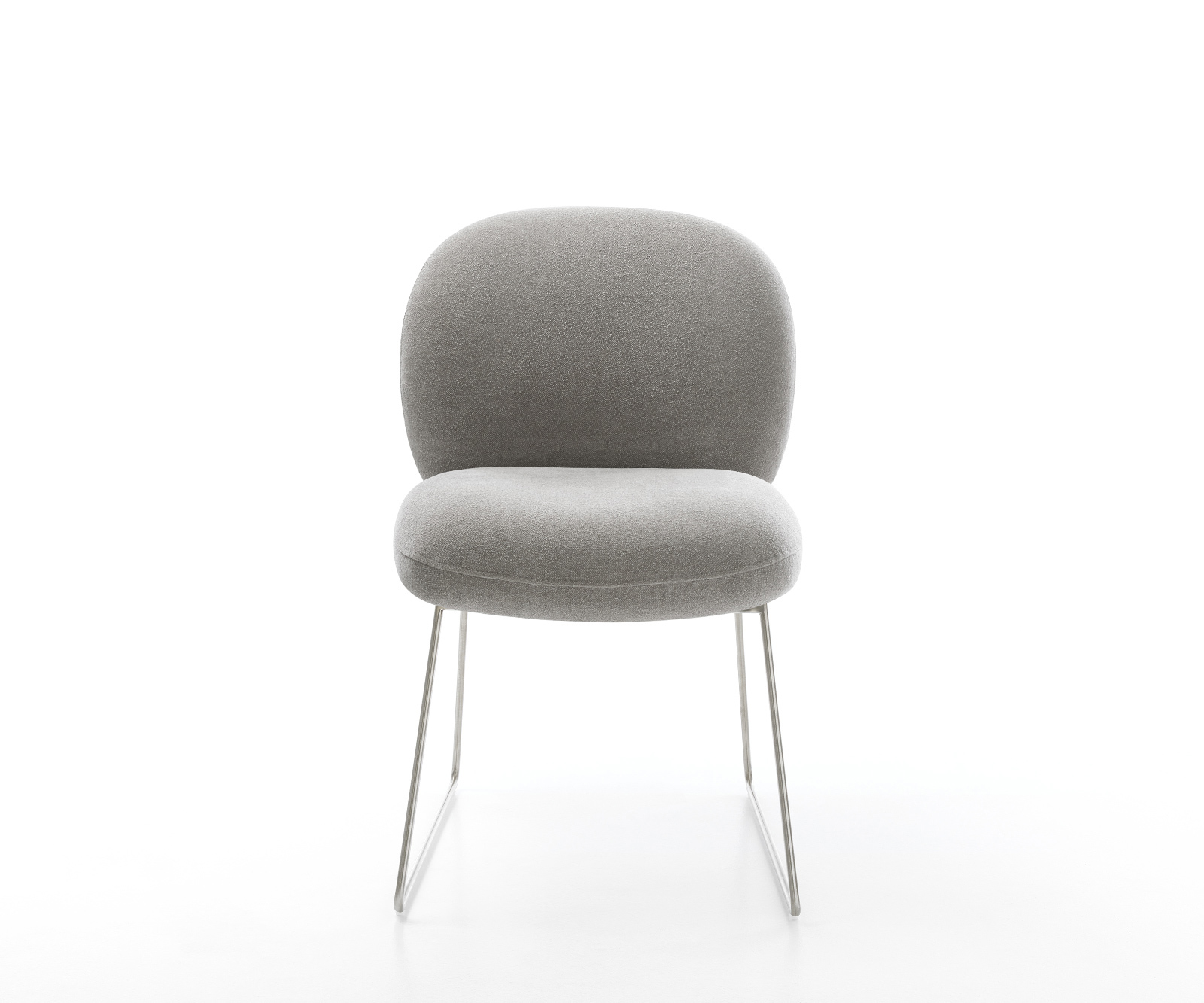 Jedálenská stolička Nube-Flex texturovaná látka mäkký sivá tenká podstava nerezová oceľ vrecková pružina - Image 2
