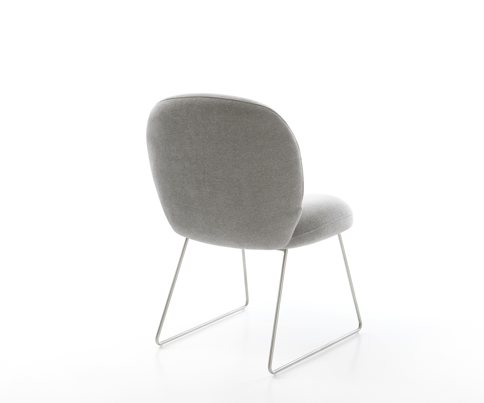 Jedálenská stolička Nube-Flex texturovaná látka mäkký sivá tenká podstava nerezová oceľ vrecková pružina - Image 5