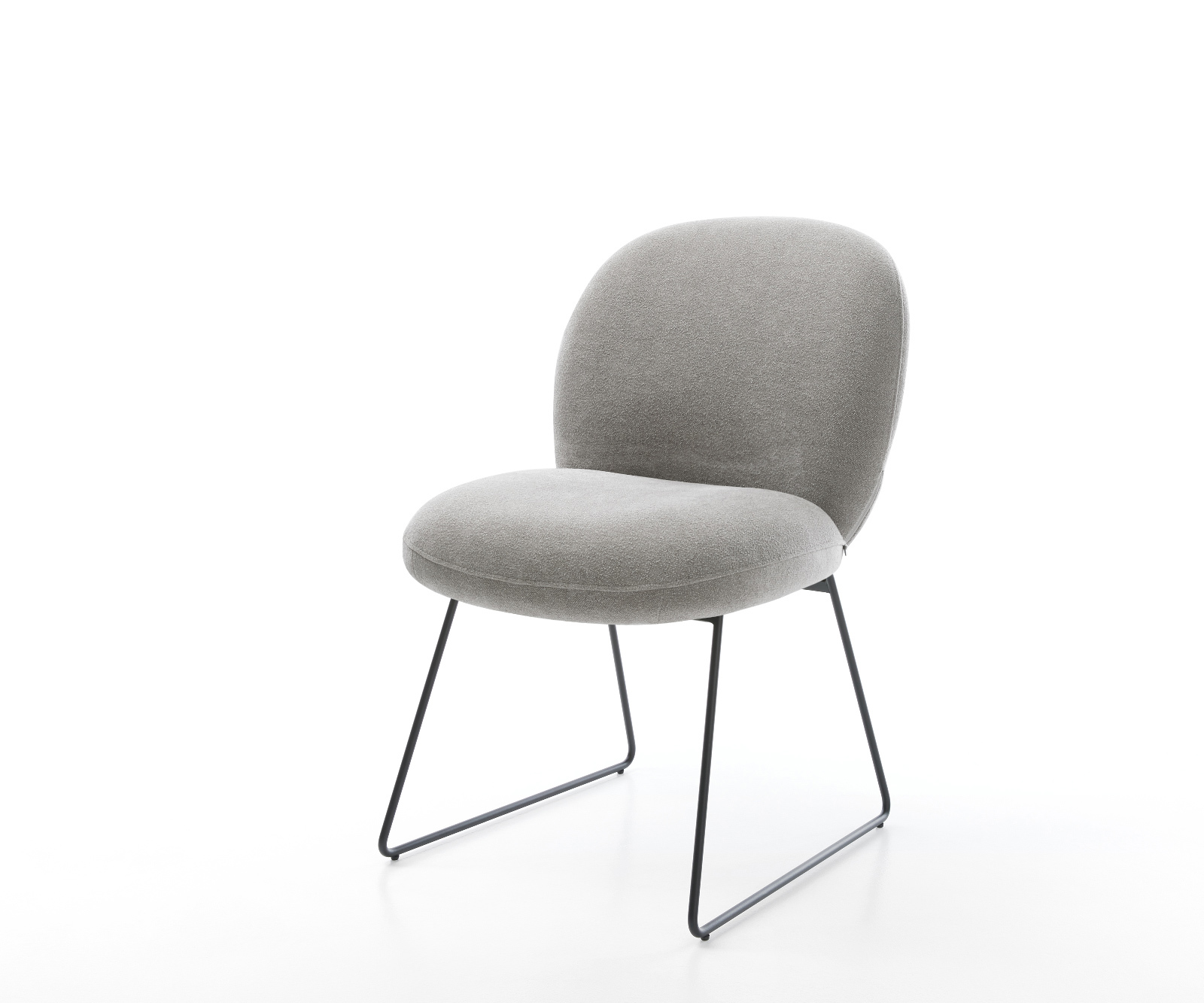 Jedálenská stolička Nube-Flex texturovaná látka mäkký sivá tenká podstava čierna vrecková pružina