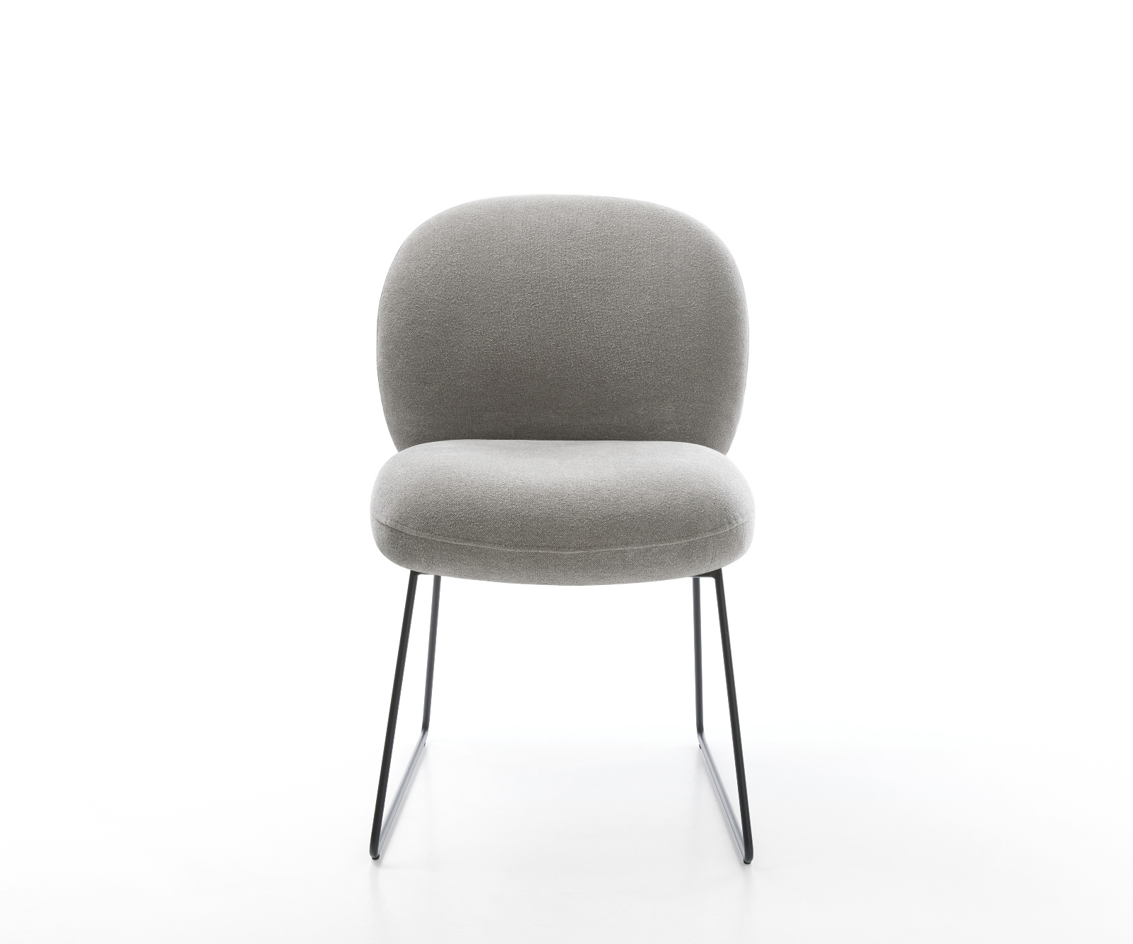 Jedálenská stolička Nube-Flex texturovaná látka mäkký sivá tenká podstava čierna vrecková pružina - Image 2