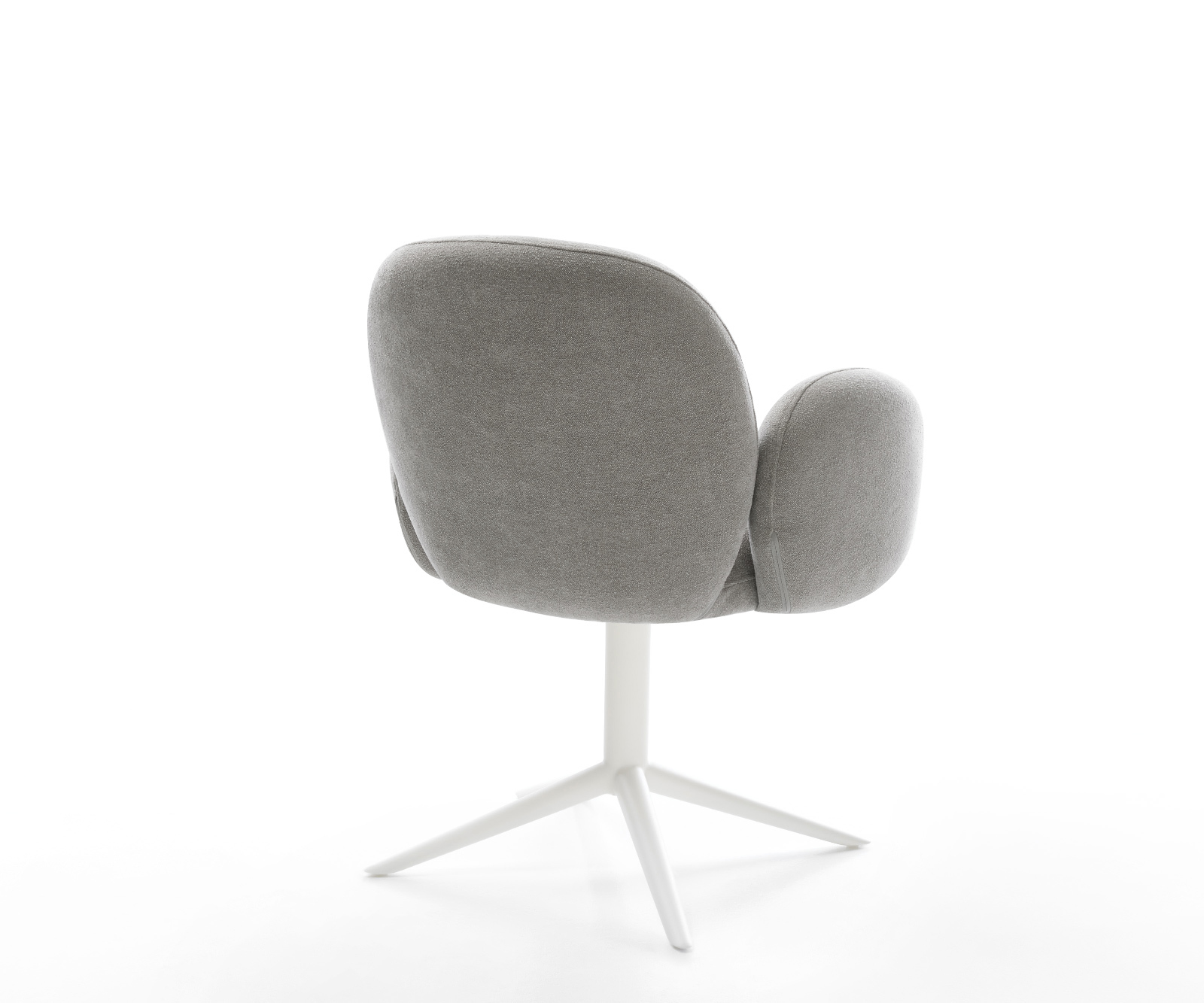 Jedálenská stolička Nube-Flex s opierkami texturovaná látka mäkký sivá krížová podstava biela 360° otočný hojdacia funkcia vrecková pružina - Image 5