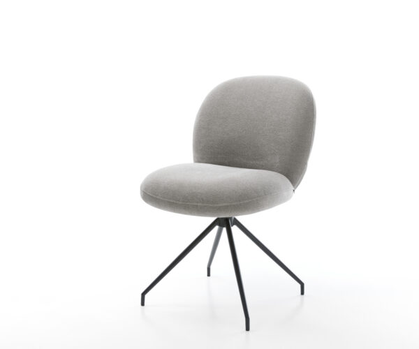 Jedálenská stolička Nube-Flex štruktúrovaná látka mäkký sivá krížová podstava zúžená čierna vrecková pružina