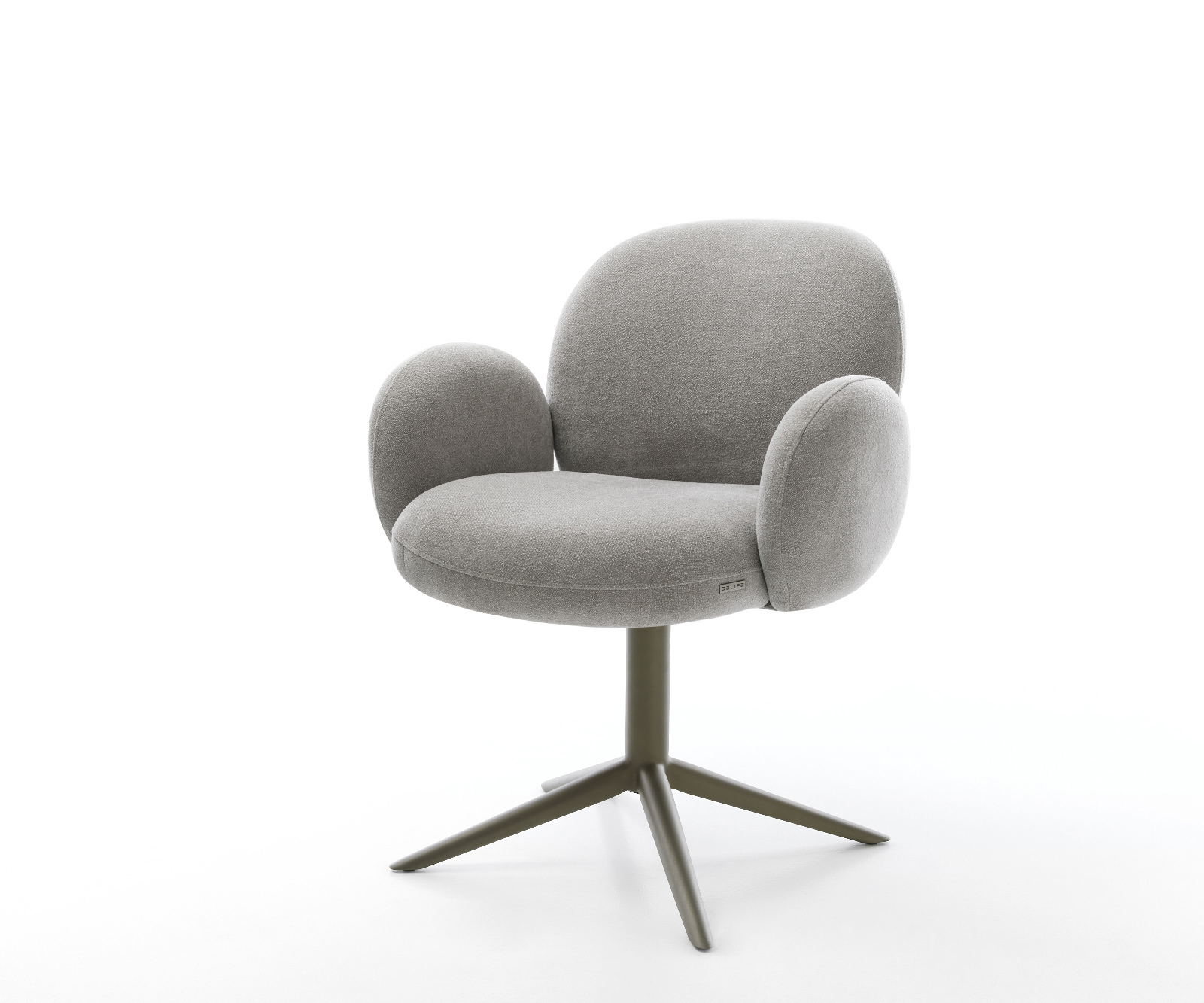 Jedálenská stolička Nube-Flex s opierkami texturovaná látka mäkký sivá krížová podstava titánová farba 360° otočný hojdacia funkcia vrecková pružina