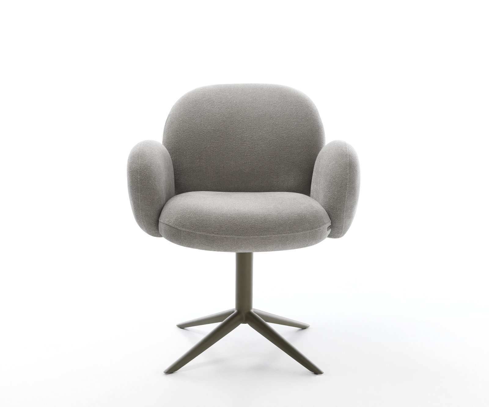 Jedálenská stolička Nube-Flex s opierkami texturovaná látka mäkký sivá krížová podstava titánová farba 360° otočný hojdacia funkcia vrecková pružina - Image 2