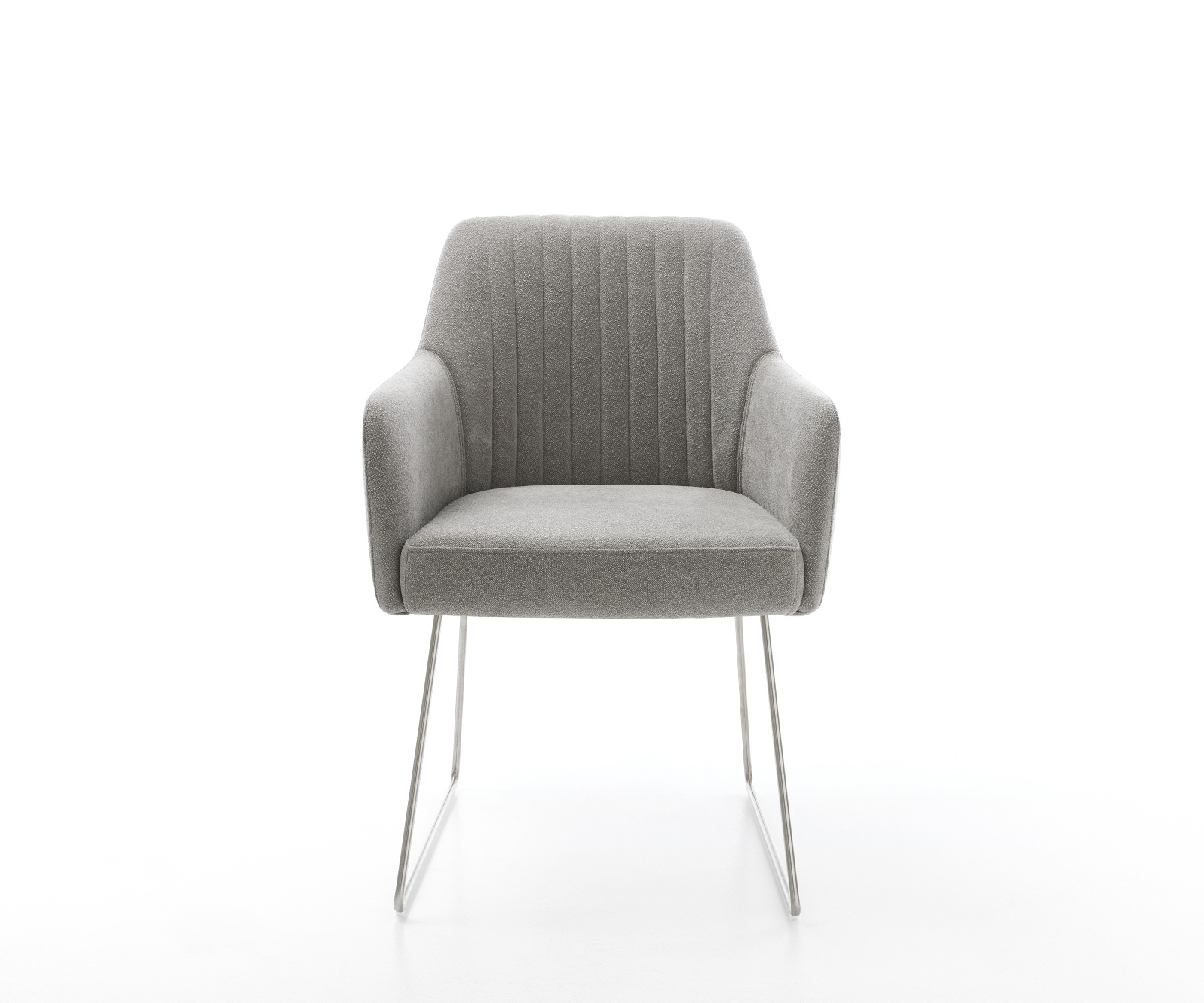 Jedálenská stolička Greg-Flex štruktúrovaná látka mäkký sivá tenká podstava nerezová oceľ vrecková pružina - Image 2